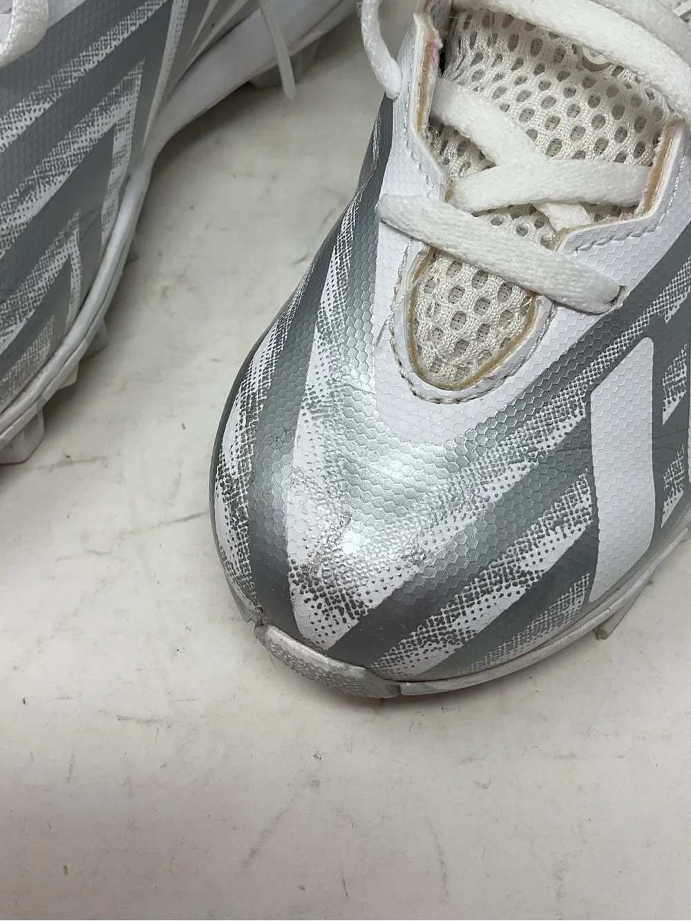 adidas Kids White and Silver football cleats Performance Sneakers